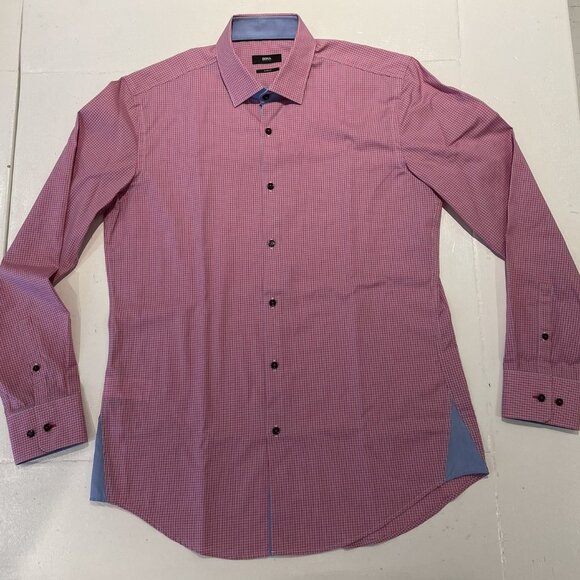 Hugo Boss Dress Shirt Red 41/16 - Picture 1 of 10